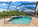 Stunning screened-in pool and spa with lush landscaping, creating a private backyard oasis at 10511 Mistflower Ln, Tampa, FL 33647