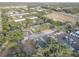 Aerial view of the neighborhood showcases the well-maintained townhomes with mature trees, and community amenities at 222 Draw Bridge Ln, Valrico, FL 33594