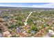 Aerial view of the neighborhood highlighting the home's location with mature trees and sidewalks at 2235 Burlington N Ave, St Petersburg, FL 33713