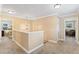 Upstairs hallway showcasing neutral walls, carpet, and natural light leading to the bedrooms at 2701 W Bay Ave, Tampa, FL 33611