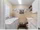Well-organized laundry room featuring modern washer and dryer, sink and ample storage space at 2701 W Bay Ave, Tampa, FL 33611
