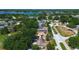Overhead view showcasing a neighborhood with beautiful landscaping, mature trees and waterfront scenery at 3728 Parkway Blvd, Land O Lakes, FL 34639