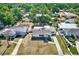 Aerial view of a single-story home with a manicured lawn, surrounded by lush greenery and neighboring houses at 4310 S Coolidge Ave, Tampa, FL 33611