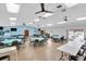 Spacious meeting room with tables, chairs, fans, and bright lighting at 601 N Hercules Ave # 101, Clearwater, FL 33765