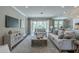 Stylish living room with large windows, modern furniture, and an open floor plan design at 712 Estates Blvd, Tarpon Springs, FL 34689