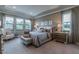 Serene main bedroom with large windows, tray ceiling, and neutral color palette at 712 Estates Blvd, Tarpon Springs, FL 34689