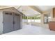 Enclosed patio with a ceiling fan and includes a shed for storage at 944 Ridge Haven Dr, Brandon, FL 33511