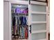 Bright walk-in closet featuring frosted sliding doors and wire shelving with ample storage at 1416 Buckner Rd, Valrico, FL 33596