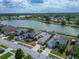 Scenic aerial view of a lakeside community featuring well-maintained homes and a tranquil waterway at 1601 Westerly Dr, Brandon, FL 33511