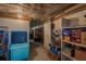 Unfinished basement space offering ample storage, shelving, and potential for customization at 2202 Donato Dr, Belleair Beach, FL 33786