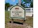 Buckhorn Park sign with address and park amenities, a community outdoor space at 2820 Pankaw Ln, Valrico, FL 33596