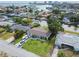 High angle aerial view showcasing residential neighborhood with waterfront views, boat access, and lush landscaping at 3922 Fontainebleau Dr, Tampa, FL 33634