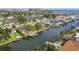 An aerial view of the property and its dock and waterfront location at 3922 Fontainebleau Dr, Tampa, FL 33634