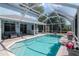 Screened-in pool area with a covered patio, perfect for outdoor entertaining at 4063 Ligustrum Dr, Palm Harbor, FL 34685