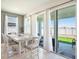 Bright dining area with sliding glass doors and view of the backyard at 5464 Flint Hills Dr, Wimauma, FL 33598