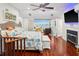 Inviting main bedroom boasting water views, deck access, and an ensuite office space at 5820 Balao S Way, St Pete Beach, FL 33706
