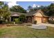 Charming brick home featuring an attached two-car garage and a beautifully landscaped front yard at 6438 Brentwood Dr, Zephyrhills, FL 33542
