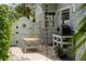 Backyard outdoor kitchen area offers a pizza oven and patio for entertaining at 1001 S Oregon Ave, Tampa, FL 33606