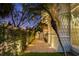 The outdoor patio area features landscaping and string lights for ambiance at 1001 S Oregon Ave, Tampa, FL 33606