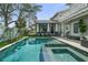 Backyard pool and patio provide a relaxing outdoor living space at this home at 1001 S Oregon Ave, Tampa, FL 33606