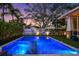 Inviting backyard pool features clear blue water and is surrounded by lush green landscaping and a privacy fence at 1001 S Oregon Ave, Tampa, FL 33606