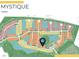 Community map showcasing lot locations, roadways, and amenities within the Mystique neighborhood at 1770 Pepper Grass Dr, North Port, FL 34289
