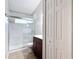 Modern bathroom with a tiled shower, updated vanity, and a fresh, clean design at 19227 Garden Quilt Cir, Lutz, FL 33558