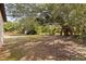 Large backyard offering mature trees and ample space for outdoor activities at 2173 Dodge St, Clearwater, FL 33760