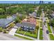An aerial shot displays a white two-story home surrounded by manicured lawns and tree-lined streets at 3008 S Church Ave, Tampa, FL 33629