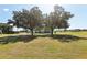 Spacious front yard showcasing mature trees and a glimpse of the home's charming exterior with balcony at 3434 E Keysville Rd, Lithia, FL 33547