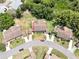 Overhead view of a well-maintained community featuring single-story homes with mature trees at 503 Finsbury Cir # A, Sun City Center, FL 33573