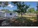 A spacious backyard featuring a mature shade tree and perimeter fencing at 9118 108Th Ave, Seminole, FL 33777