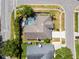 Aerial view of a house with a screened pool surrounded by mature trees and landscaping at 12062 Stone Crossing Cir, Tampa, FL 33635