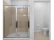 This bathroom features a tiled glass shower with built-in seating and a window for natural light at 13227 Waterleaf Garden Cir, Riverview, FL 33579