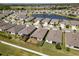 This aerial shot displays several houses and a central pond at 13227 Waterleaf Garden Cir, Riverview, FL 33579