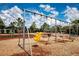 A playground with a variety of swings, slides, and climbing features for active outdoor fun in a Gathering friendly community at 13651 Ashlar Slate Pl, Riverview, FL 33579