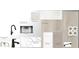 Collection of modern bath fixtures, tiles, and cabinet finishes in neutral tones at 1631 Springwell Ln, Sarasota, FL 34240