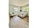 Comfortable bedroom with hardwood floors, a cozy bed, and natural light streaming through the windows at 2204 Euclid S Cir, Clearwater, FL 33764