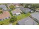 High-angle view of the house in a residential area, with a view of the lanai and surrounding foliage at 29436 Zeller Ave, San Antonio, FL 33576