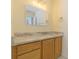 Bathroom vanity features wood cabinets and solid surface countertop at 29436 Zeller Ave, San Antonio, FL 33576