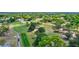 Aerial view of the golf course with lush greenery and trees with people playing golf at 2961 Briar Cliff Dr, Palm Harbor, FL 34684