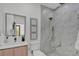 Chic bathroom with a marbled shower, sleek vanity, and modern fixtures at 3175 10Th N Ave, St Petersburg, FL 33713