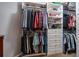 Organized walk-in closet features shelving, hanging rods, and drawers for ample storage at 4997 W Breeze Cir, Palm Harbor, FL 34683