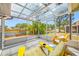 Screened porch with views of the lake and lush landscaping at 709 47Th E St, Bradenton, FL 34208