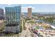 A captivating high-angle aerial view of the building showing the cityscape, water views, and lush landscaping at 777 N Ashley Dr # 2603, Tampa, FL 33602