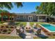 Outdoor oasis with a firepit, pergola, built-in grill, and refreshing pool for entertaining at 10931 110Th Ave, Seminole, FL 33778