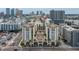 Aerial view of building complex nestled in a city with surrounding buildings and a visible skyline at 1227 E Madison St # 902, Tampa, FL 33602