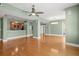 Spacious living area featuring an open floor plan and stainless steel ceiling fan at 1227 E Madison St # 902, Tampa, FL 33602