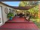 Relaxing back patio with shade, plants, and comfortable seating, offering a tranquil outdoor retreat at 2400 62Nd N St, St Petersburg, FL 33710