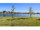 Scenic water view on a clear day with lush green grass and new trees at 2563 Ocean Breeze Ln, Clearwater, FL 33761